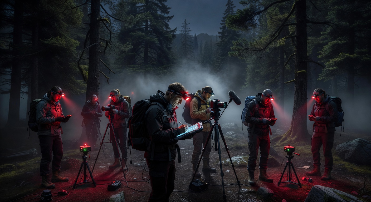 Field investigation team at night